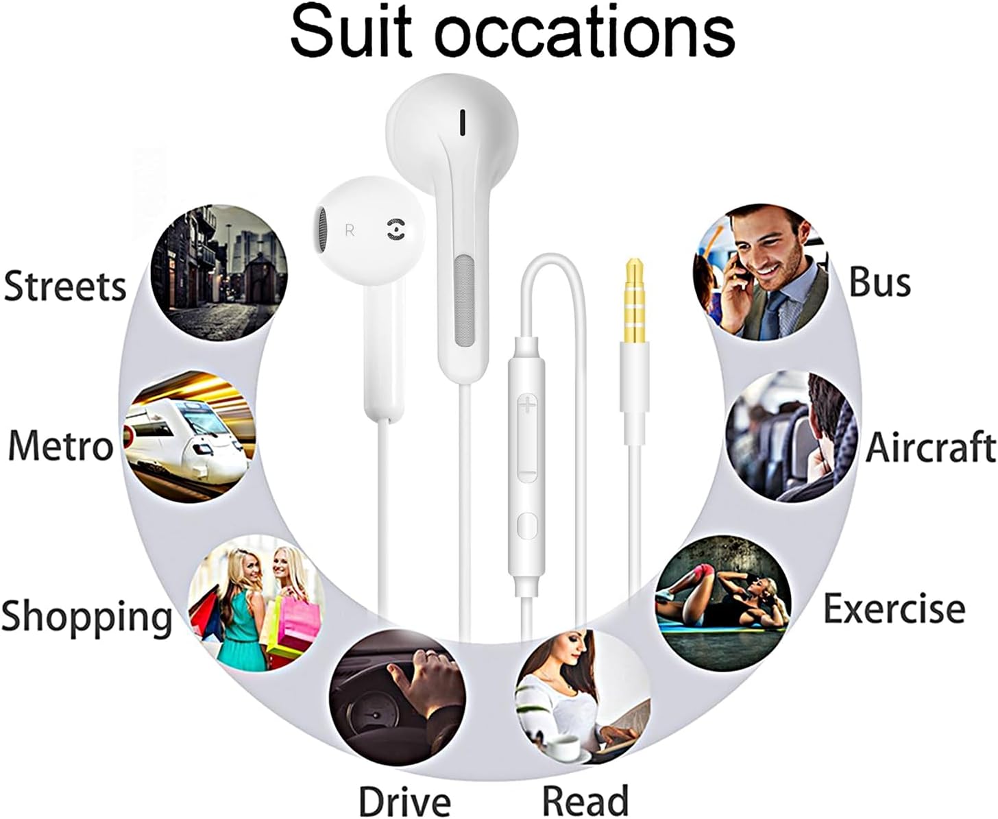 Thumbnail 5 de ANLTOXLUS 3 Pack Wired Earphones with Mic – In-Ear 3.5mm Jack