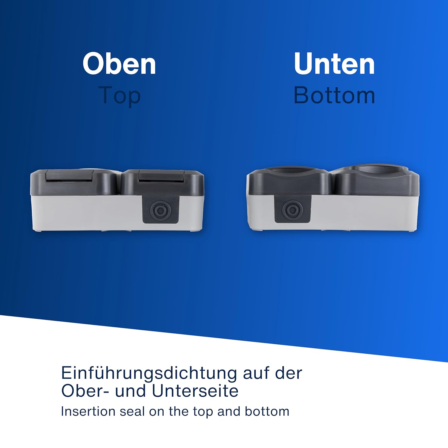 Detalle de REV AquaStorm: 2‑fach Aufputz-Feuchtraumsteckdose IP55, anthrazit, 230V / 16A