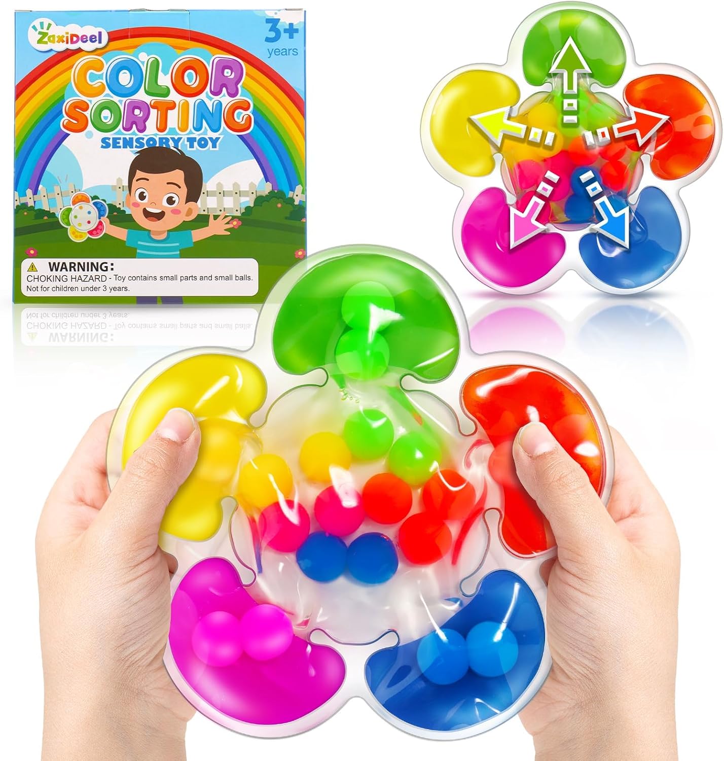 Detalle de ZaxiDeel Flower Colour Sorting Sensory Toy for Kids, Rubber and Gel