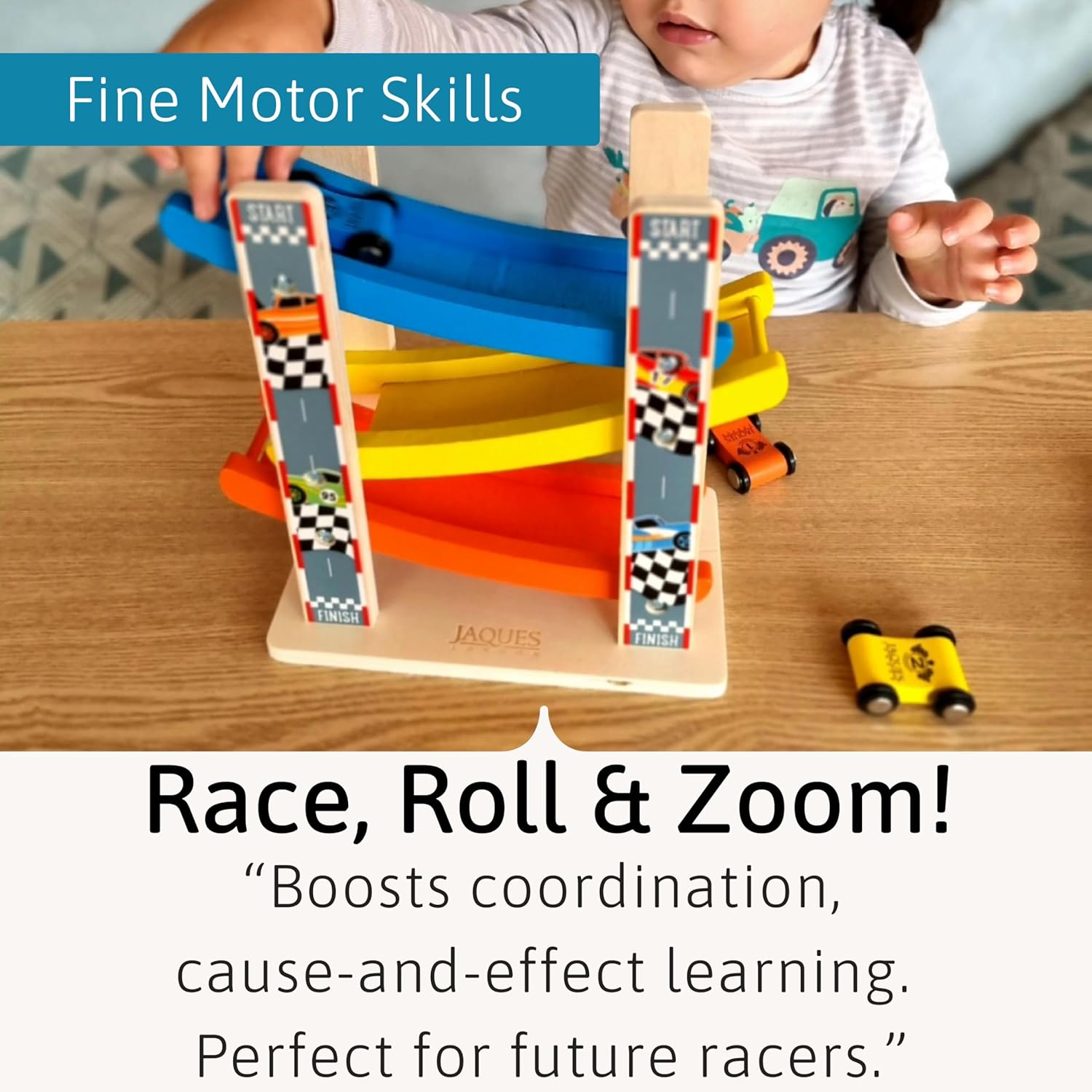 Detalle 2 de Jaques of London Wooden Car Ramp Toy 1+ 2 Year Olds