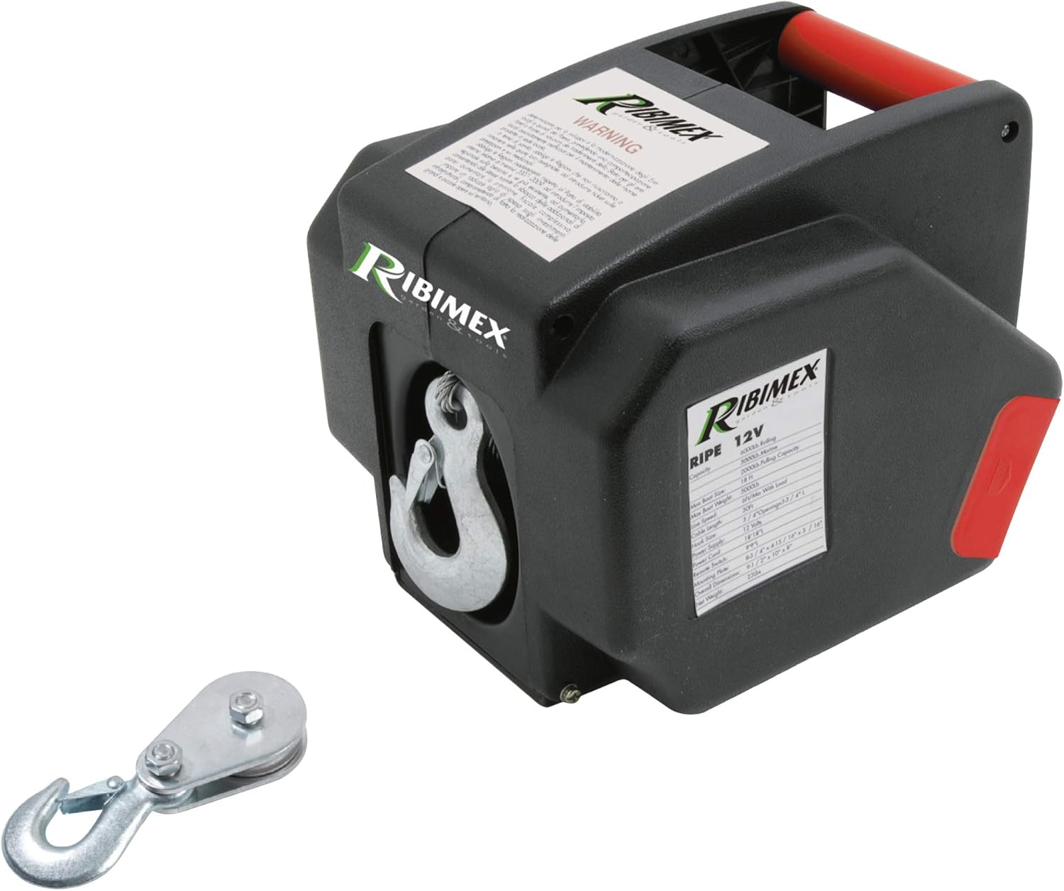 Detalle de Ribimex Verricello Elettrico da 12V PE12V: traino fino a 5000 kg, comando a distanza e kit installazione per rimorchio