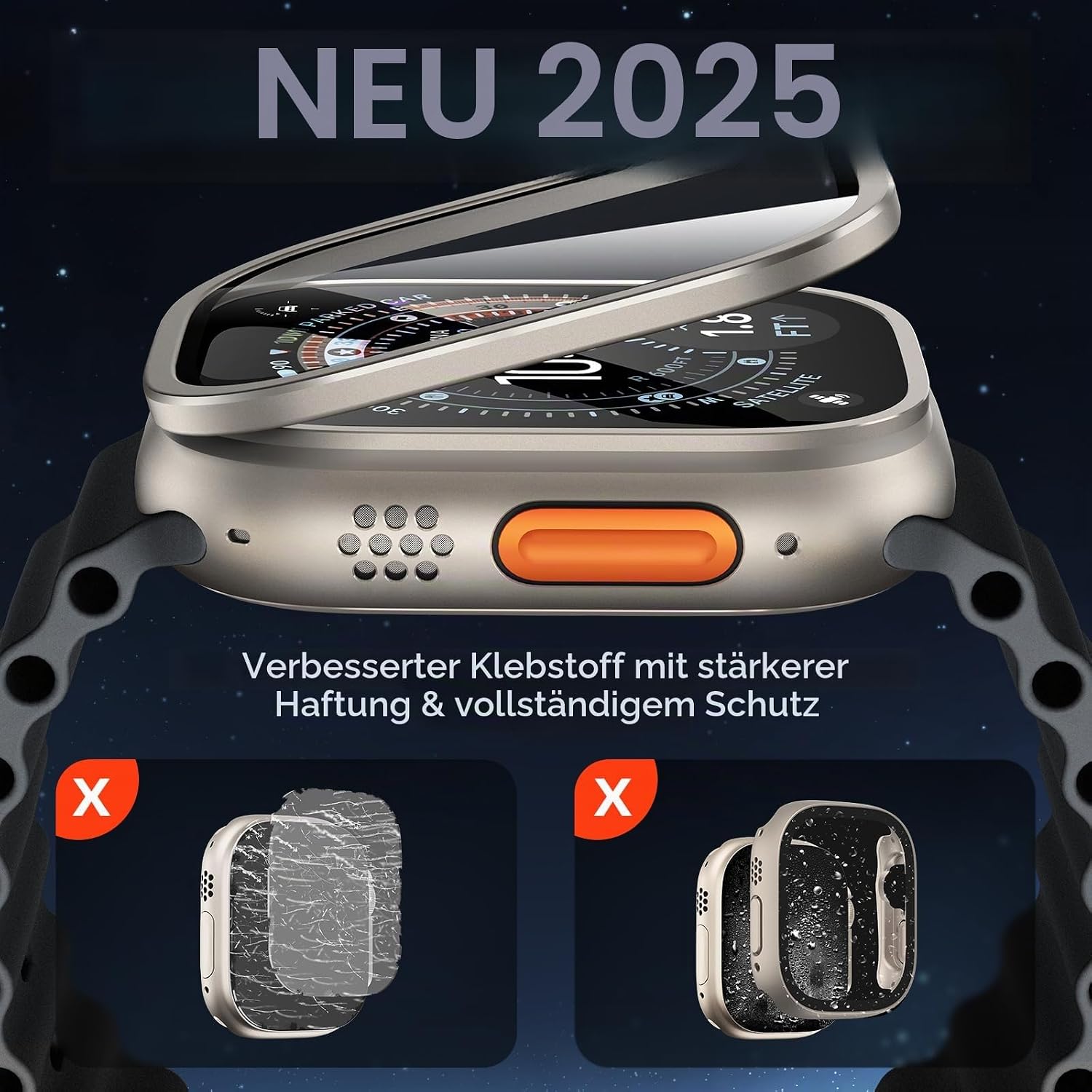 Detalle 2 de LϟK Displayschutzfolie 49 mm für Apple Watch Ultra