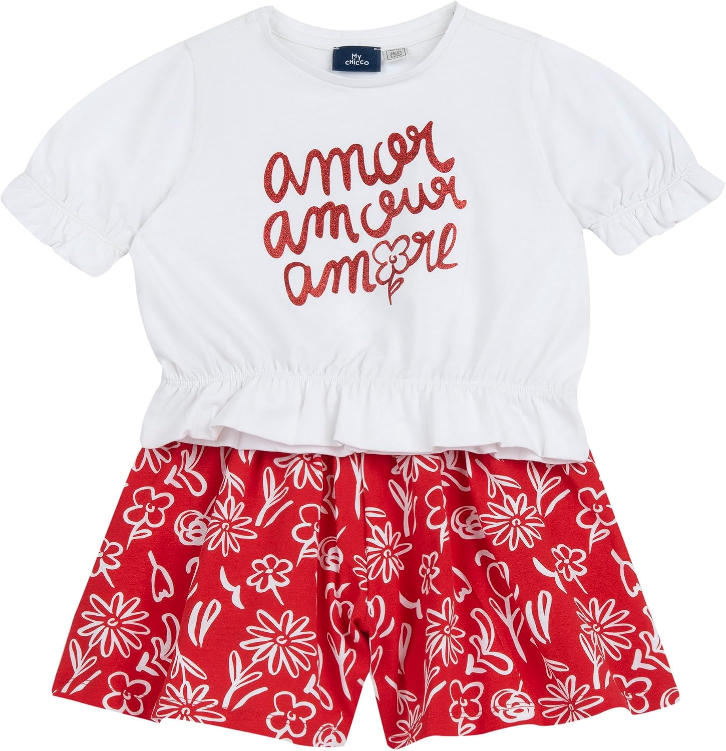 Detalle de Ensemble Chicco En Tissu Doux avec impression colorée 261 – T-shirt et Short fille
