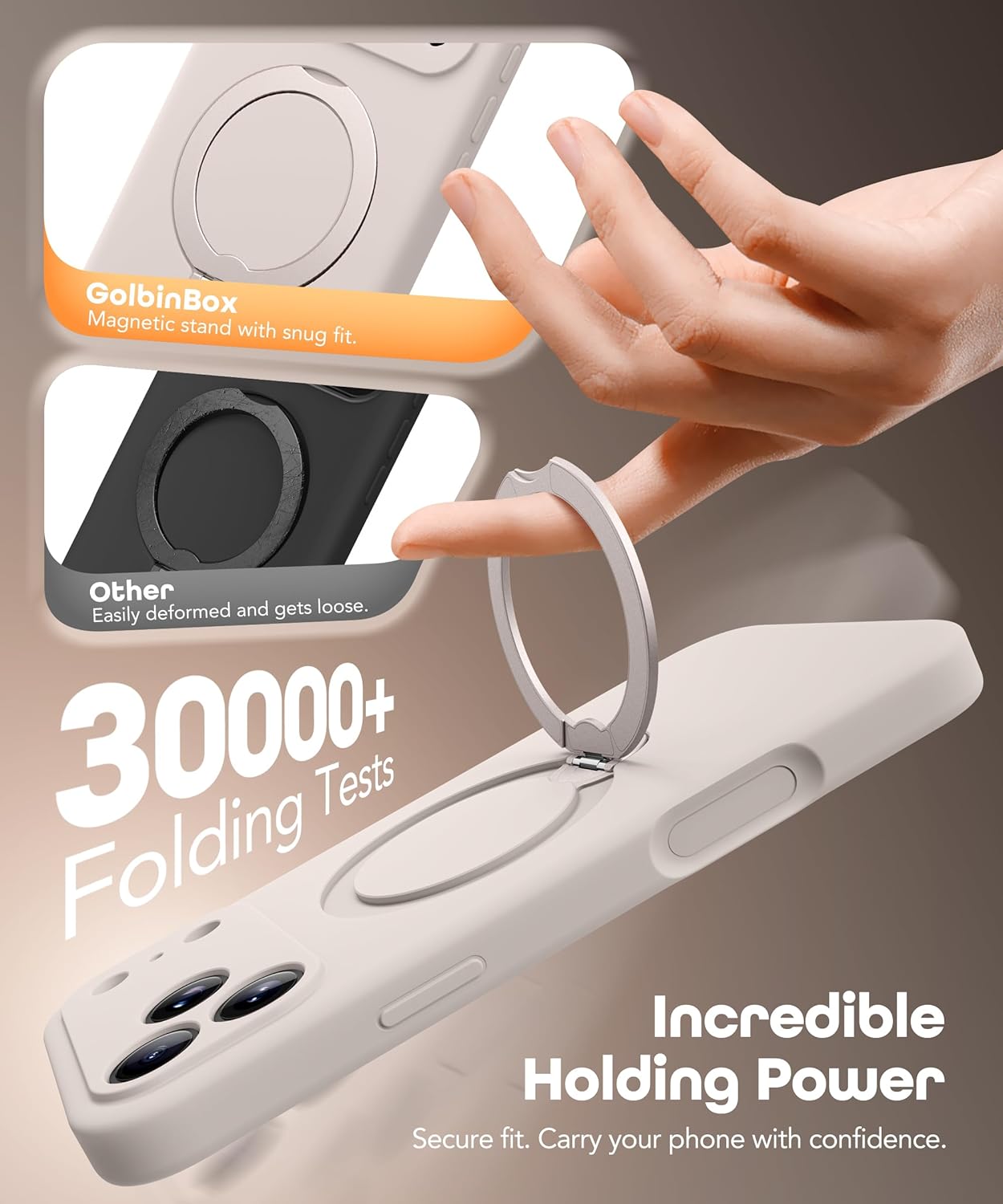 Thumbnail 4 de GolbinBox for iPhone 17 Pro Case with 360° Spin Magnetic Stand (MagSafe Compatible, Full Camera Protection)