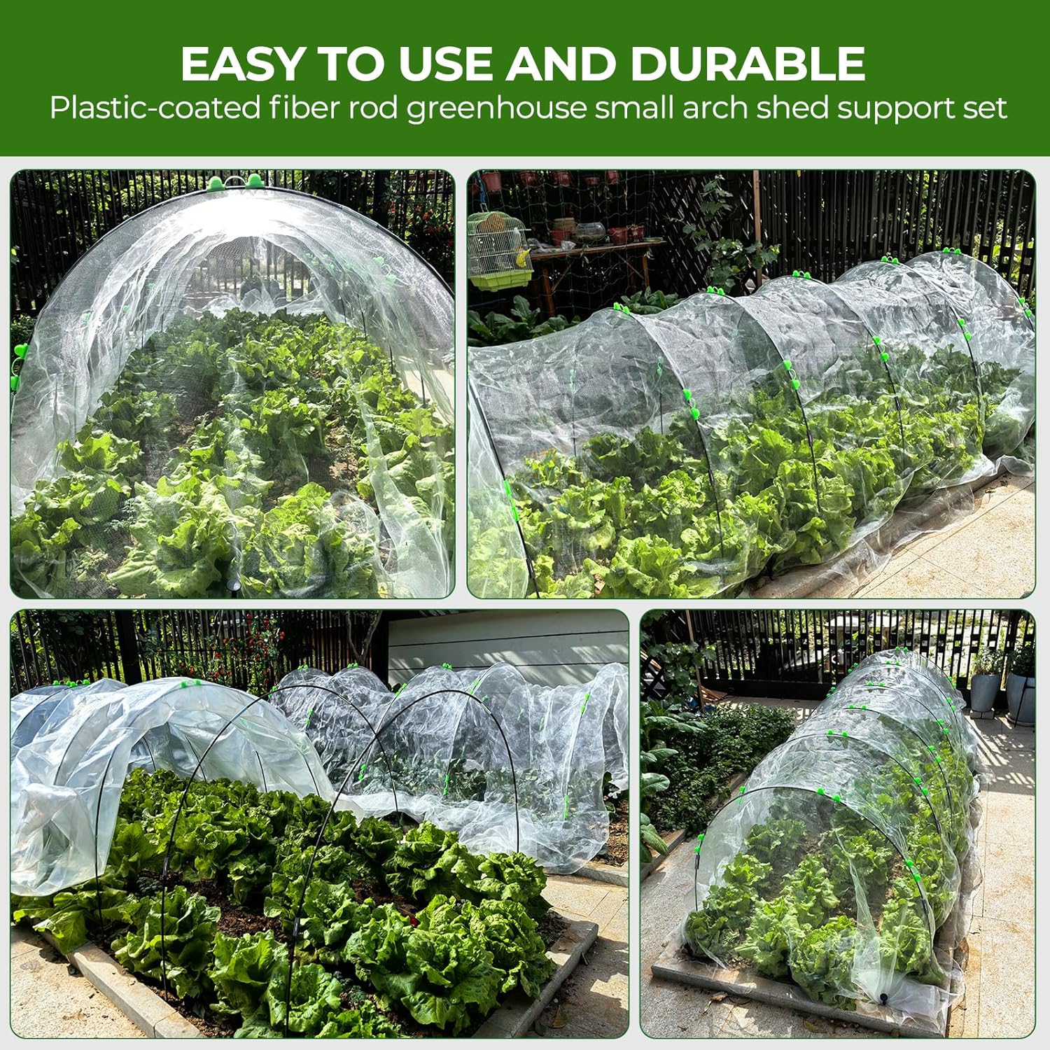 Thumbnail 4 de 60 Pièces Arceau Tunnel de Forçage MQHUAYU — Kit DIY pour Serre de Jardin