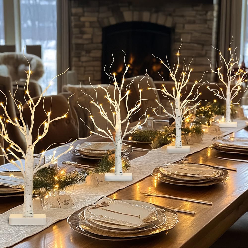 Detalle 2 de PEIDUO Lighted Birch Trees, 4-pack
