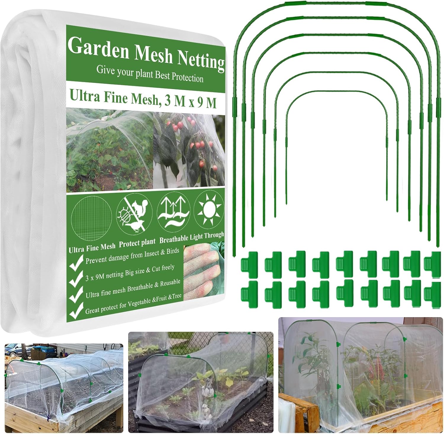 Thumbnail 6 de WYRJXYB Garden netting kit 3 x 9m