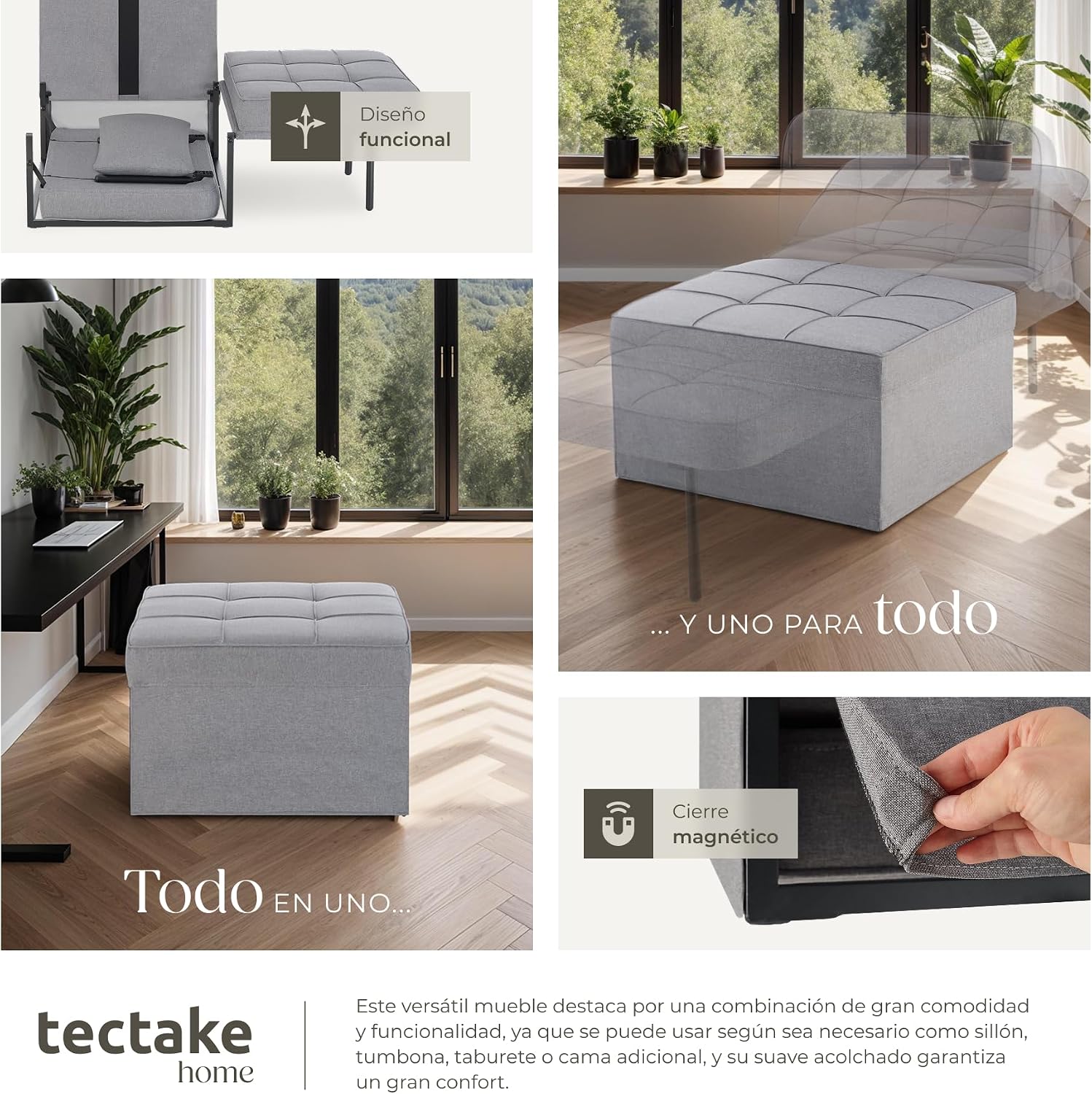Thumbnail 6 de tectake 4 en 1 Sillón cama plegable 150 kg