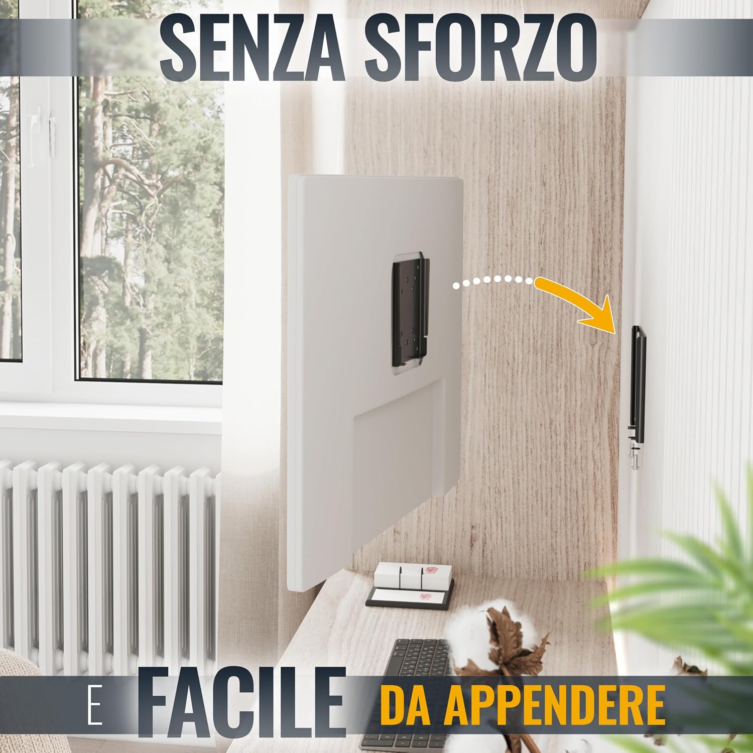 Detalle de RICOO Supporto monitor a parete F0311 Fisso Slim per TV/monitor 13–32" (VESA 50x50–100x100)