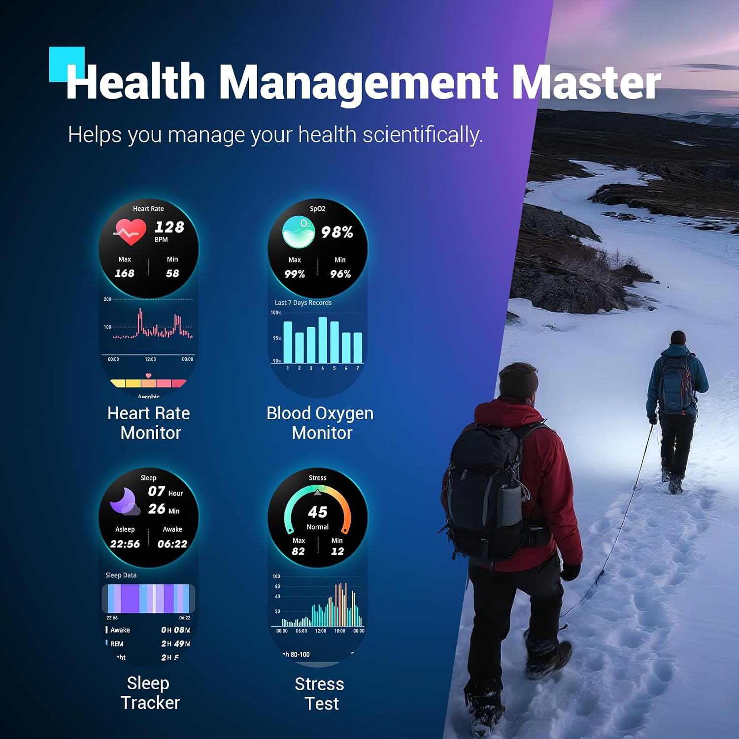 Thumbnail 3 de Blackview Military Smart Watch 1.45" fitness tracker