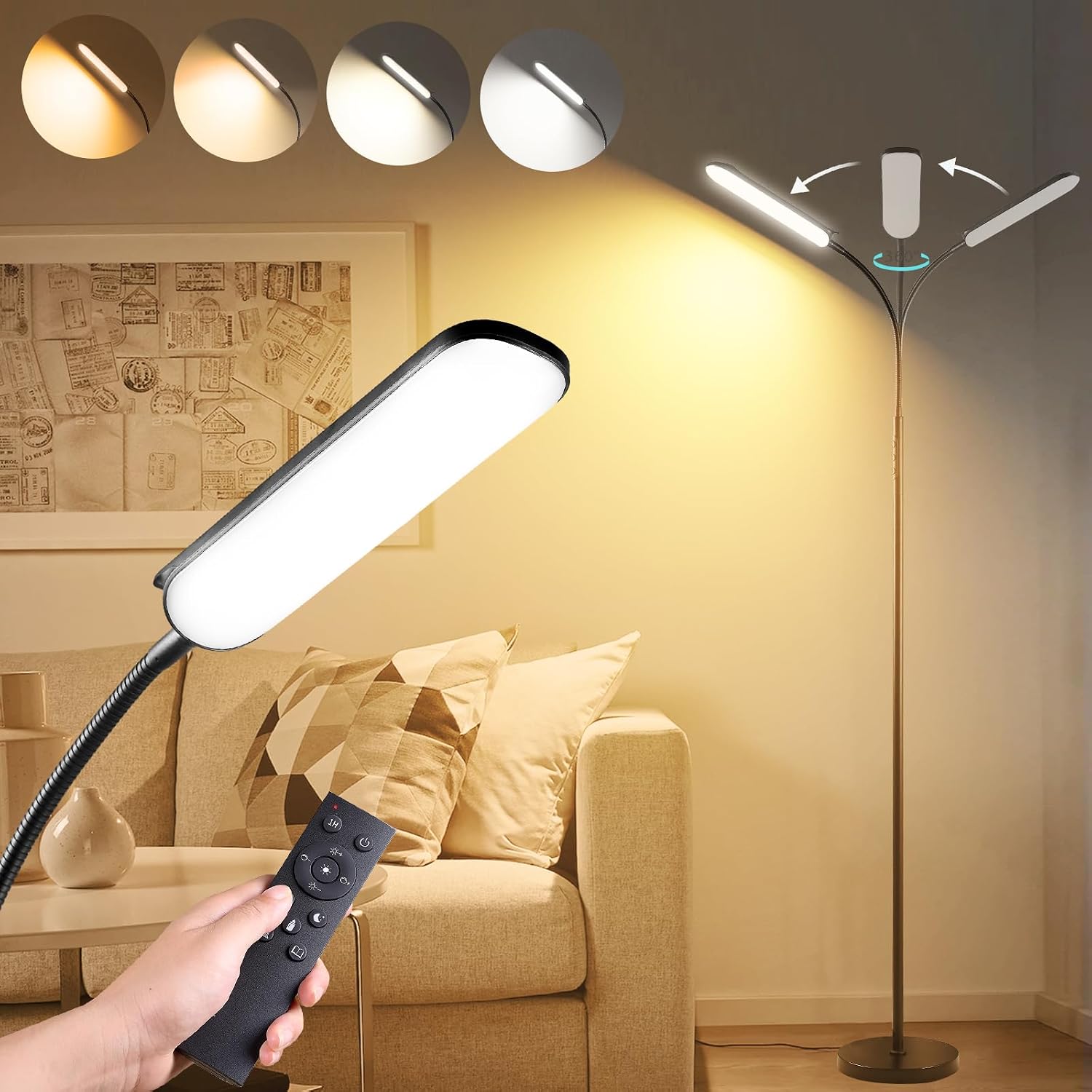 Thumbnail 6 de marctronic Grau LED Stehlampe 18 W dimmbar