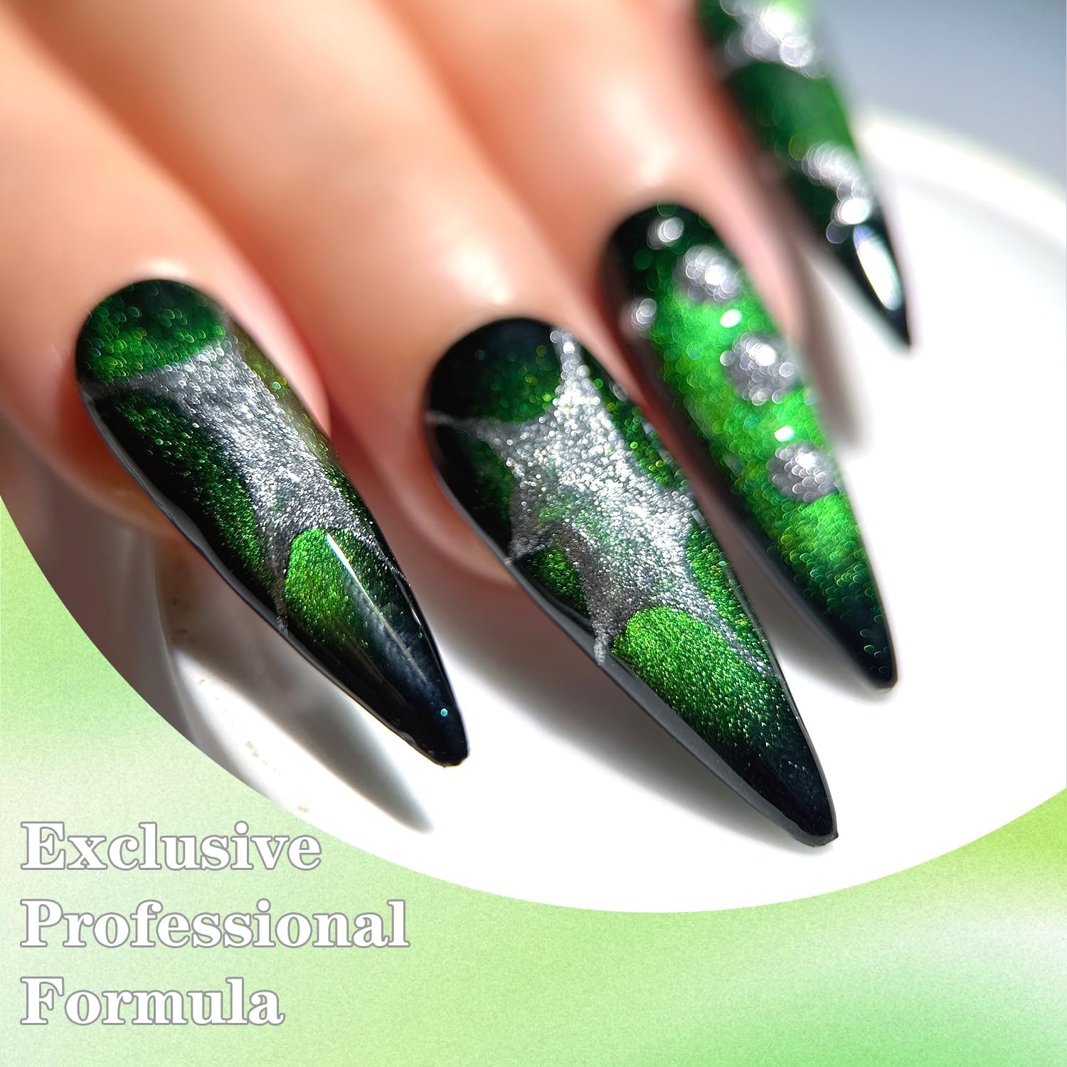 Thumbnail 2 de Senvenski Gelée Vitrail Cat Eye semi-permanent Oeil de Chat magnétique 3D holographique (15 ml) Vert émeraude MY1-029