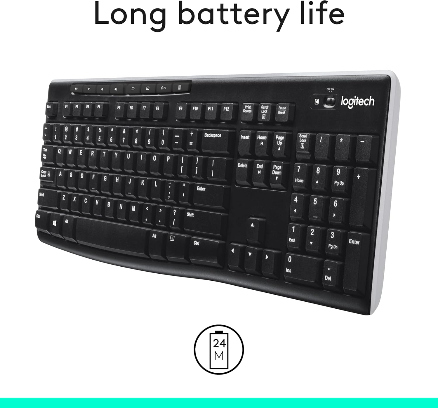 Thumbnail 2 de Logitech K270 Wireless Keyboard for Windows (UK Layout) with 2-Year Battery Life