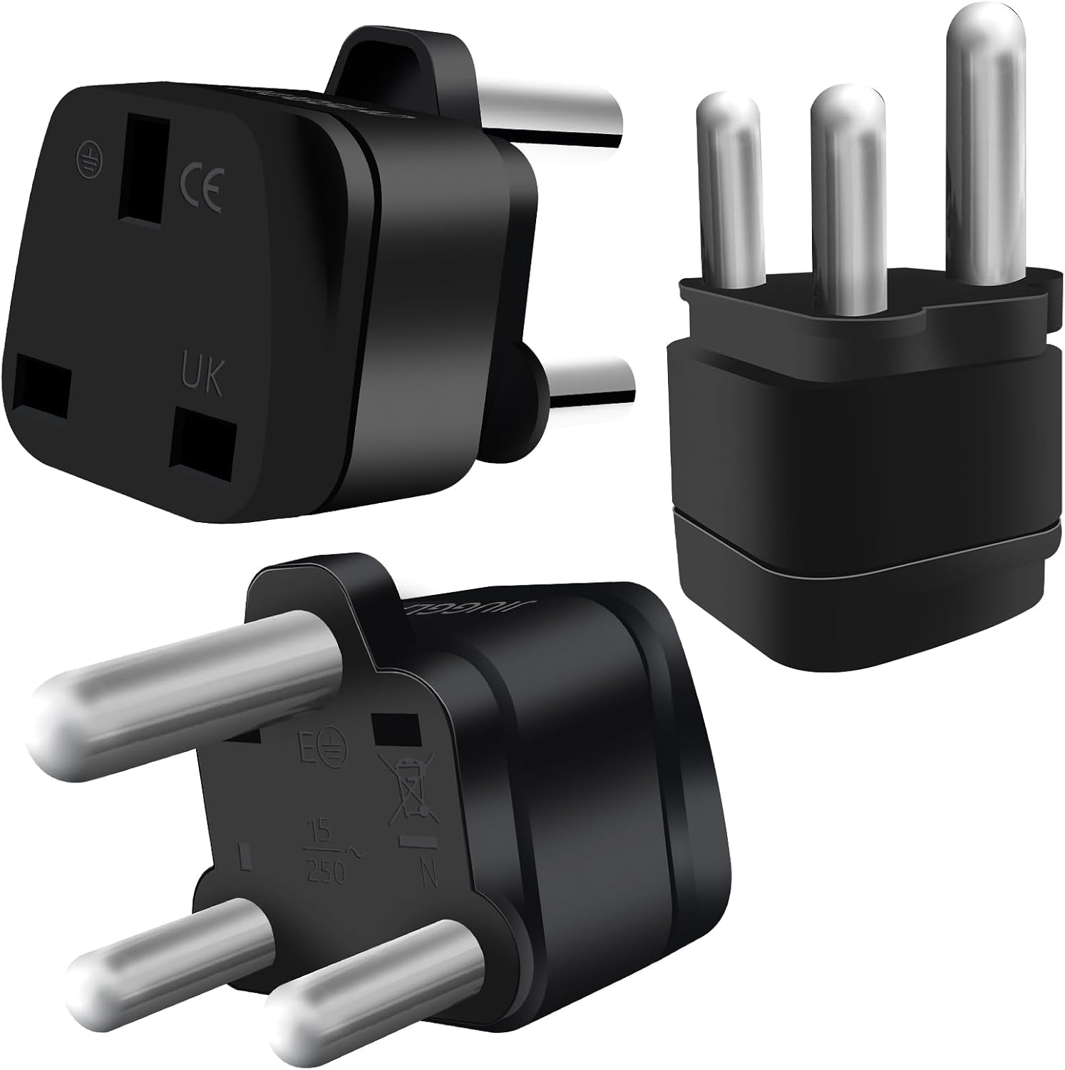 Thumbnail 6 de 3 Pack UK to South Africa Type M Plug Adapters – Travel Power Adapters for Botswana, Somalia and More