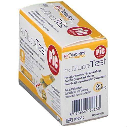 Detalle 1 de Pic Solution Pic GlucoTest, strisce per glicemia con elettrodo Gold, 50 pezzi