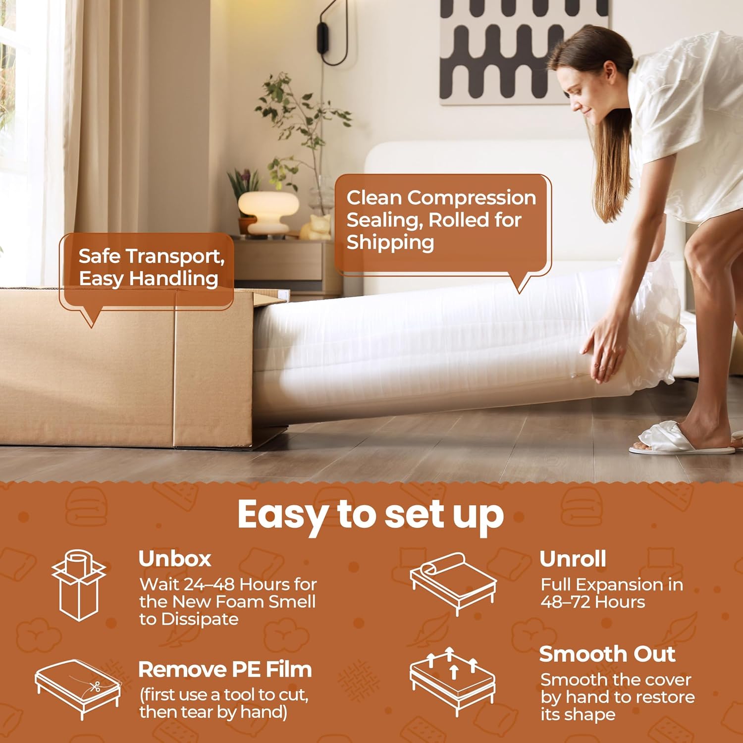 Thumbnail 6 de Yaheetech YTqhxm0001001 Queen Memory Foam Mattress, 12-Inch Gel Top