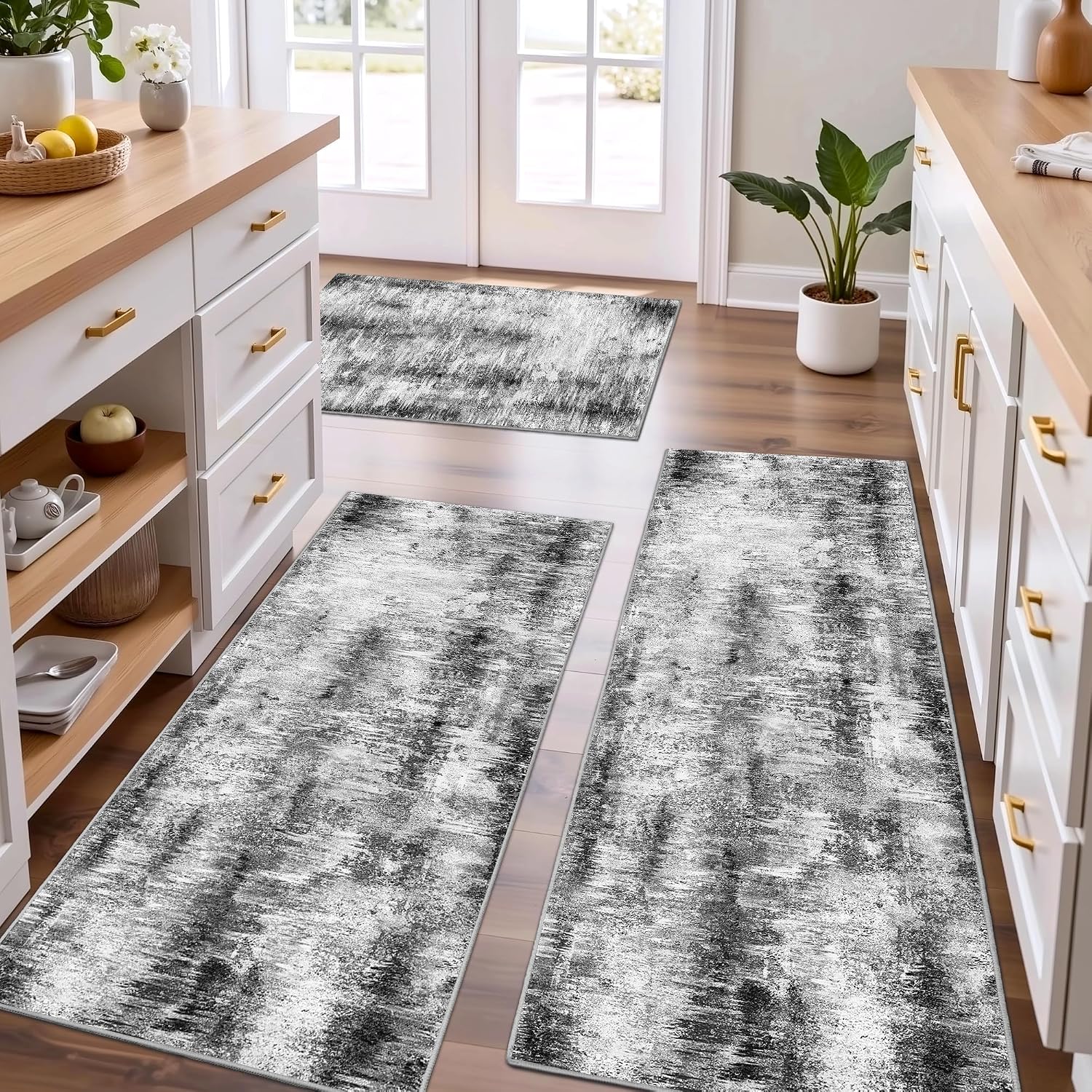 Detalle de Tritard Upgrade Kitchen Rug Set 3-piece, Grey