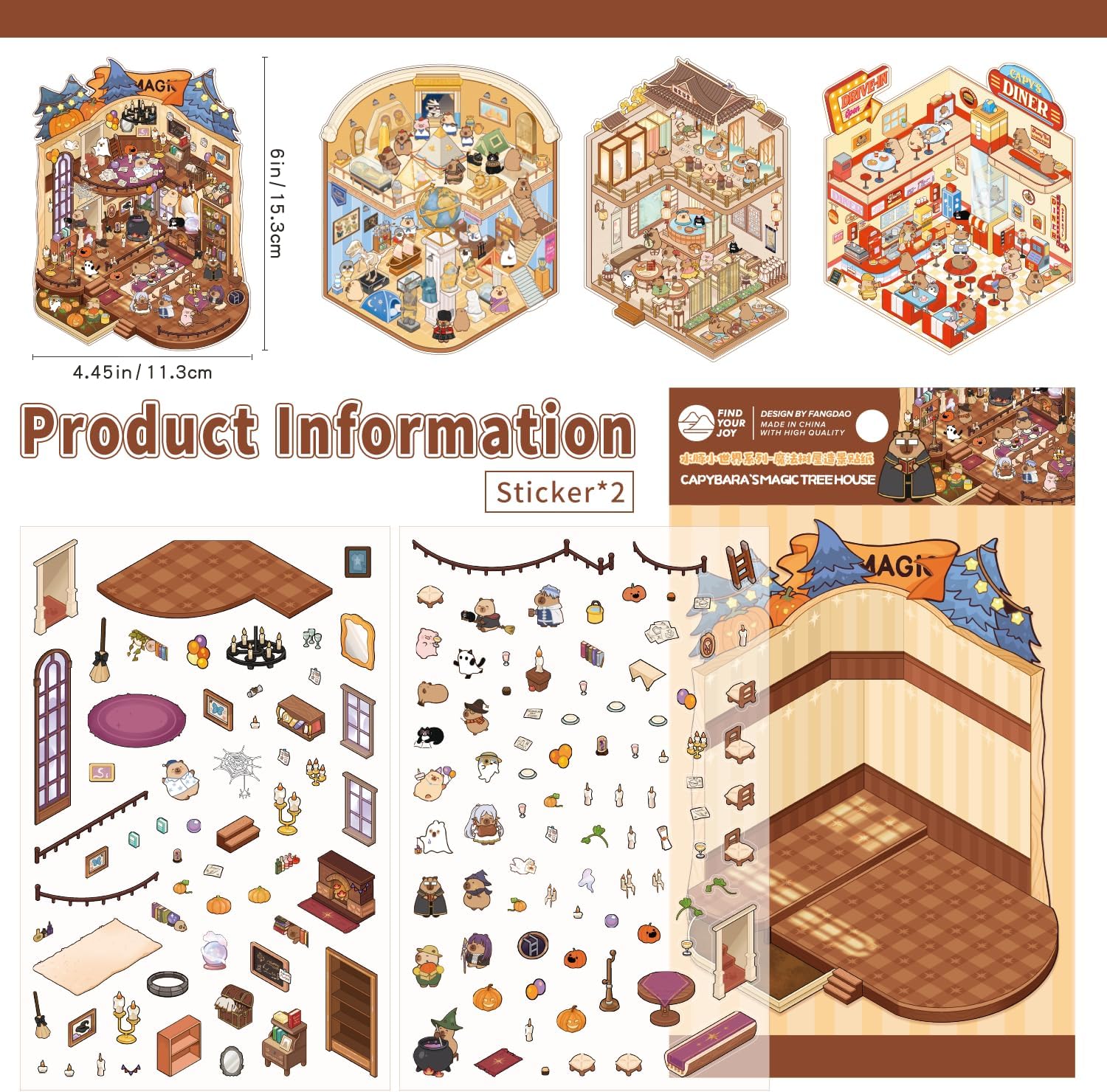 Thumbnail 2 de Girls 3D Miniature Scene Stickers 4 Sets 🧩