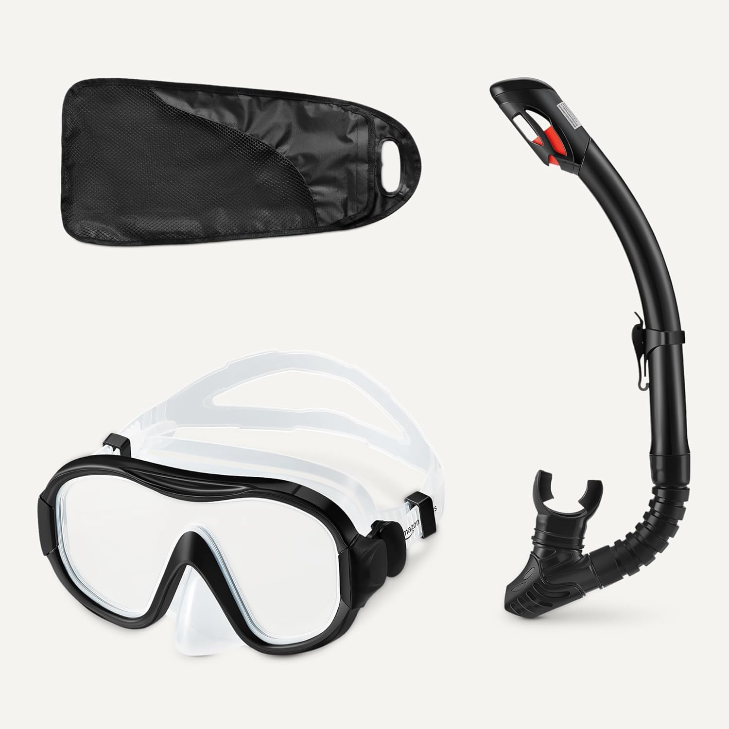 Detalle 1 de Amazon Basics Snorkel Mask with Dry-Top Tube and Carry Bag