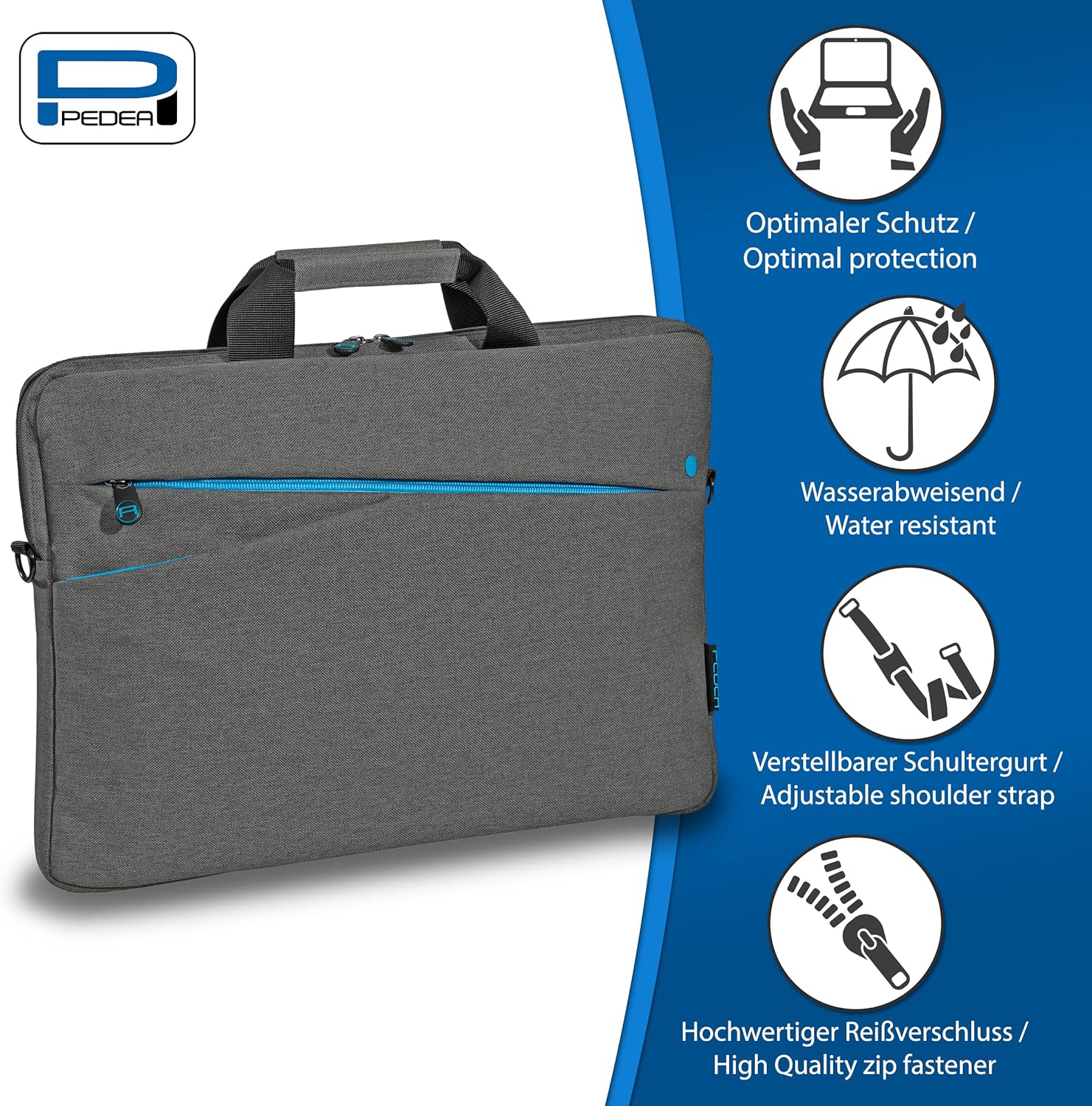 Thumbnail 3 de PEDEA Pedea Laptoptasche „Fashion“ Notebook-Tasche bis 13,3 Zoll – Umhängetasche mit Schultergurt