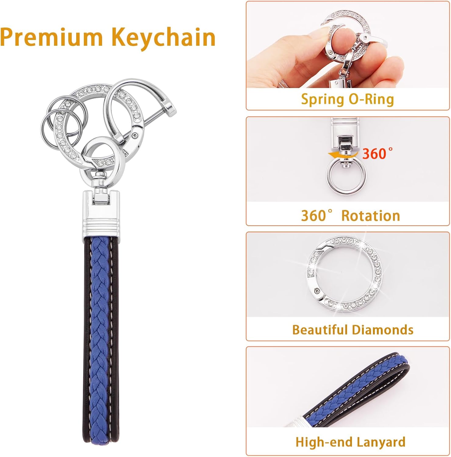 Thumbnail 4 de Koaudb TPU Car Key Cover Case with Keychain for Vauxhall/Opel 2-Button Fobs (CL-Opl-2F-E)
