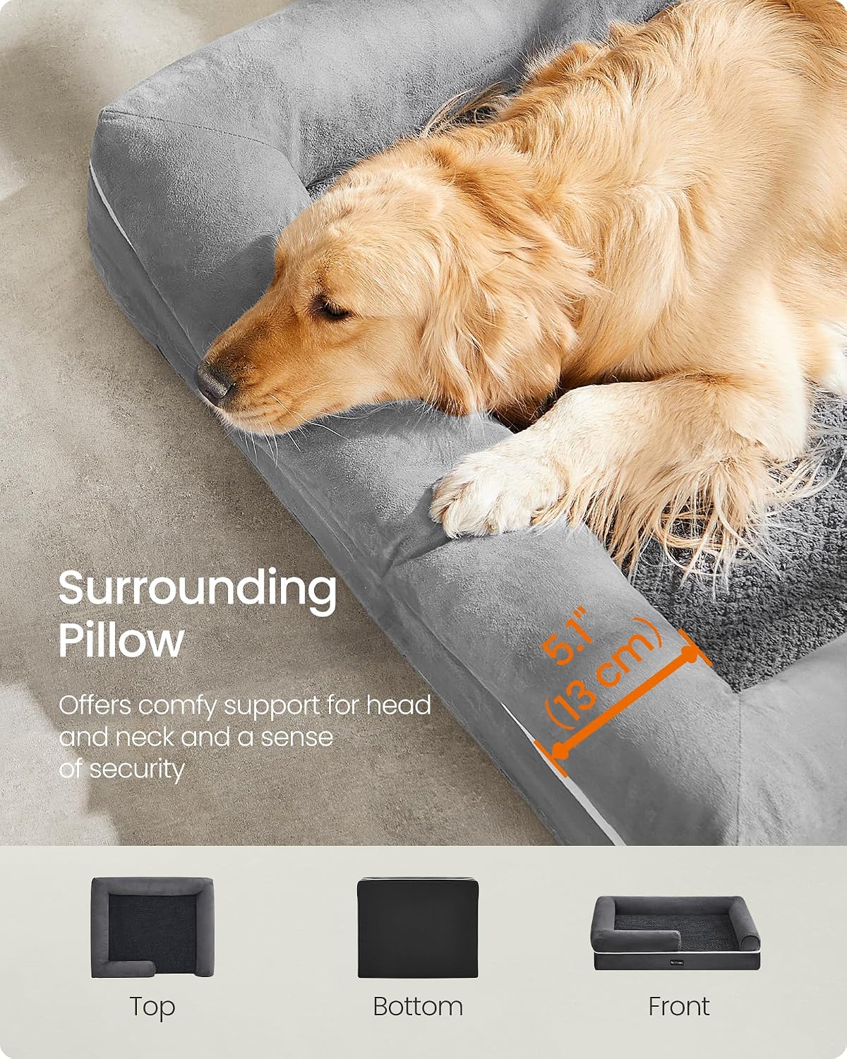Thumbnail 4 de FEANDREA Blomfy Collection PGW077G02 Orthopaedic Dog Bed, Washable Cover