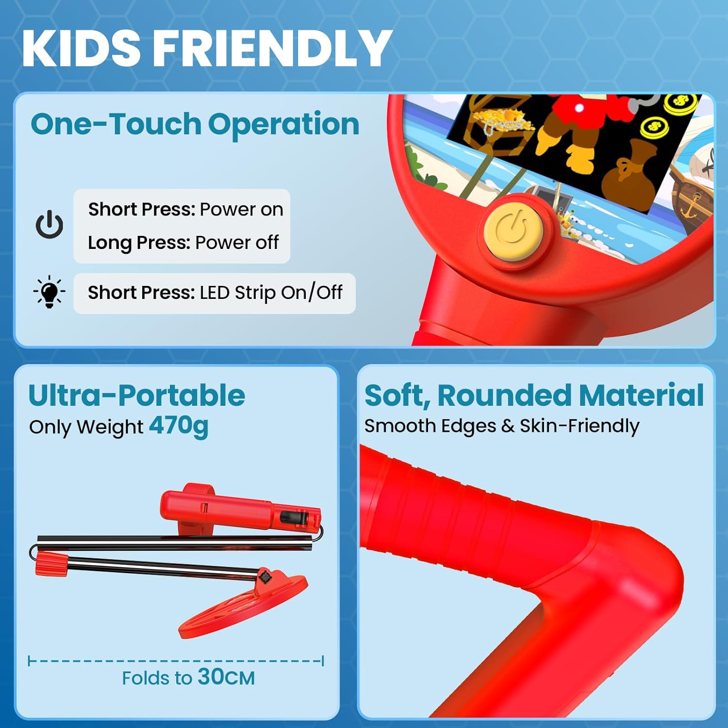 Detalle de DR.ÖTEK Kids Metal Detector 17cm LCD