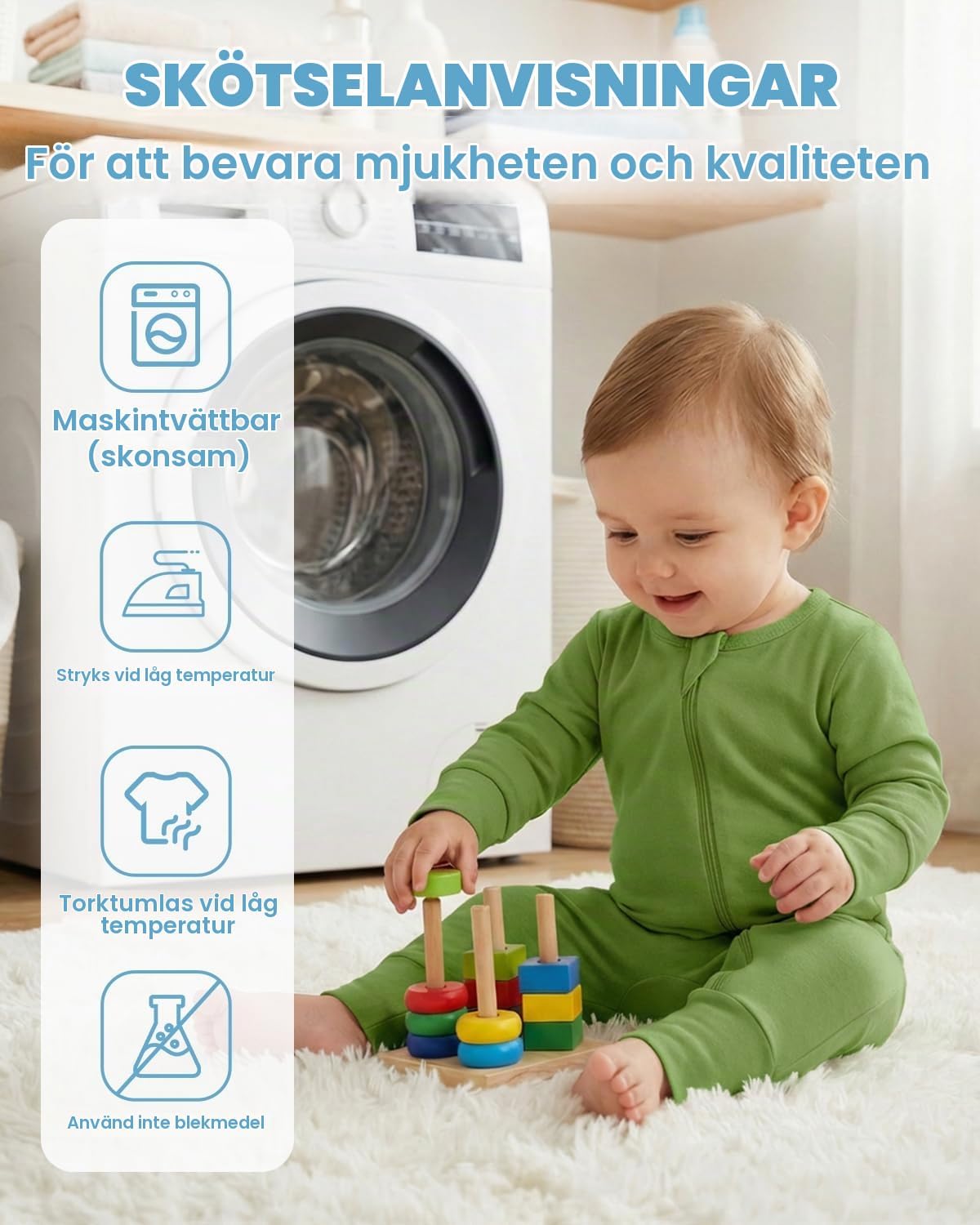 Detalle 1 de JiAmy baby-pyjamas, 2-pack i bomull med lång ärm och fötter