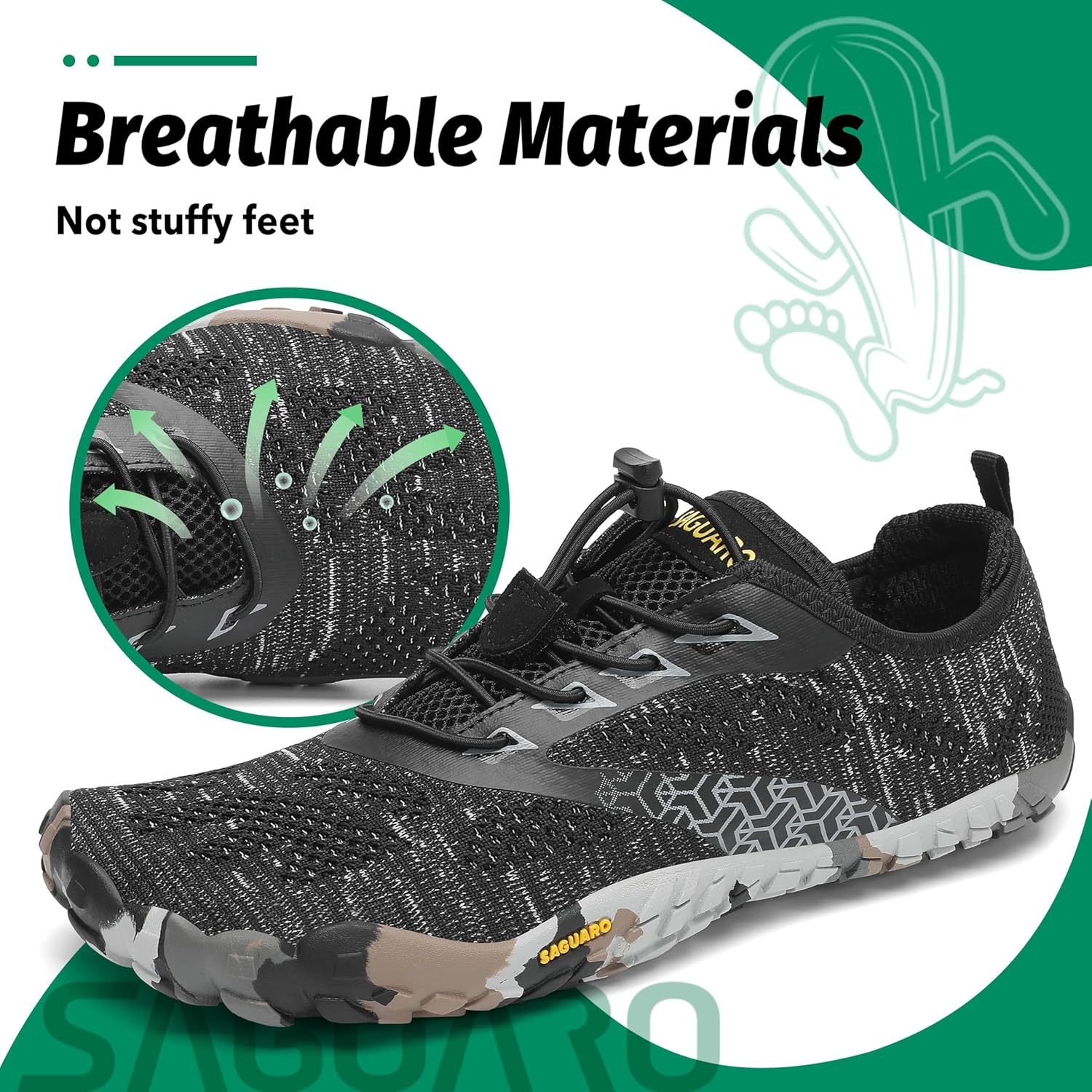 Detalle de SAGUARO Unisex Barfußschuhe – Leicht, atmungsaktiv und vielseitig für Outdoor & Indoor