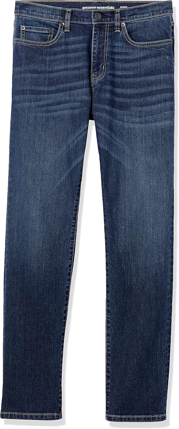 Detalle de Amazon Essentials Jean très extensible à coupe droite pour homme — couleurs délavées