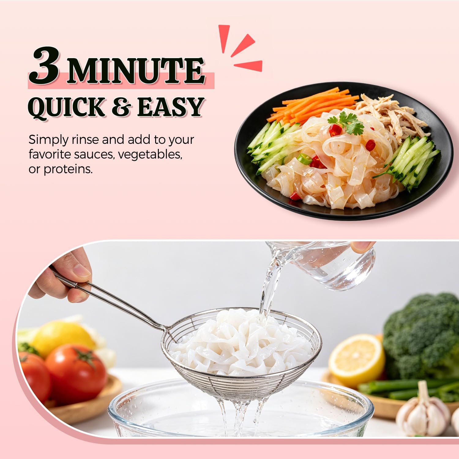 Thumbnail 5 de 52USA SOE-KNA-006-668 Organic Konjac Fettuccine Noodles, Ready-to-Eat 6-Pack