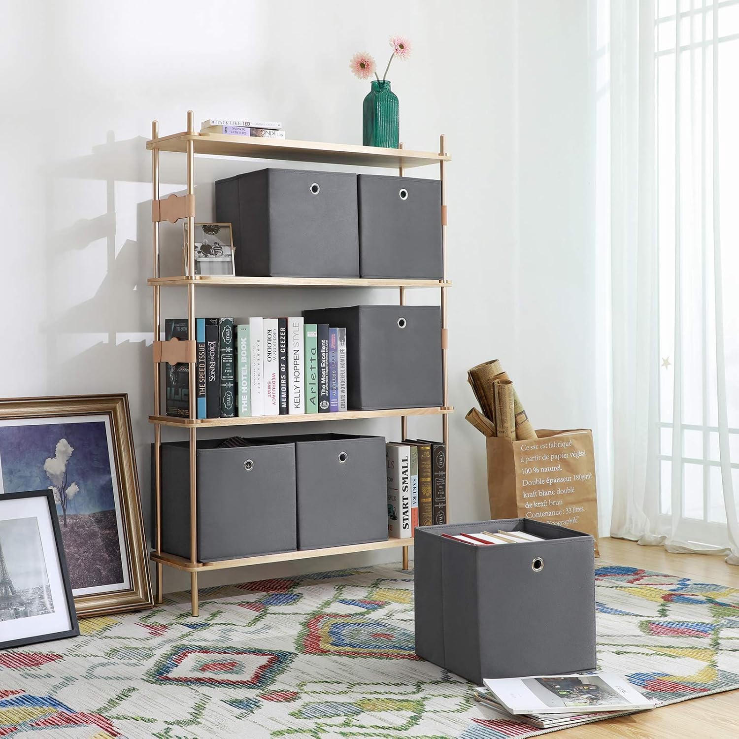 Detalle 2 de SONGMICS RFB02G-3 fabric storage boxes 30 cm