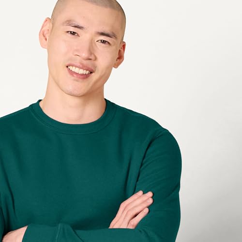 Detalle de Amazon Essentials Sweat-Shirt à col Rond en Polaire pour Homme — Vert Forêt (Grandes Tailles Disponibles)