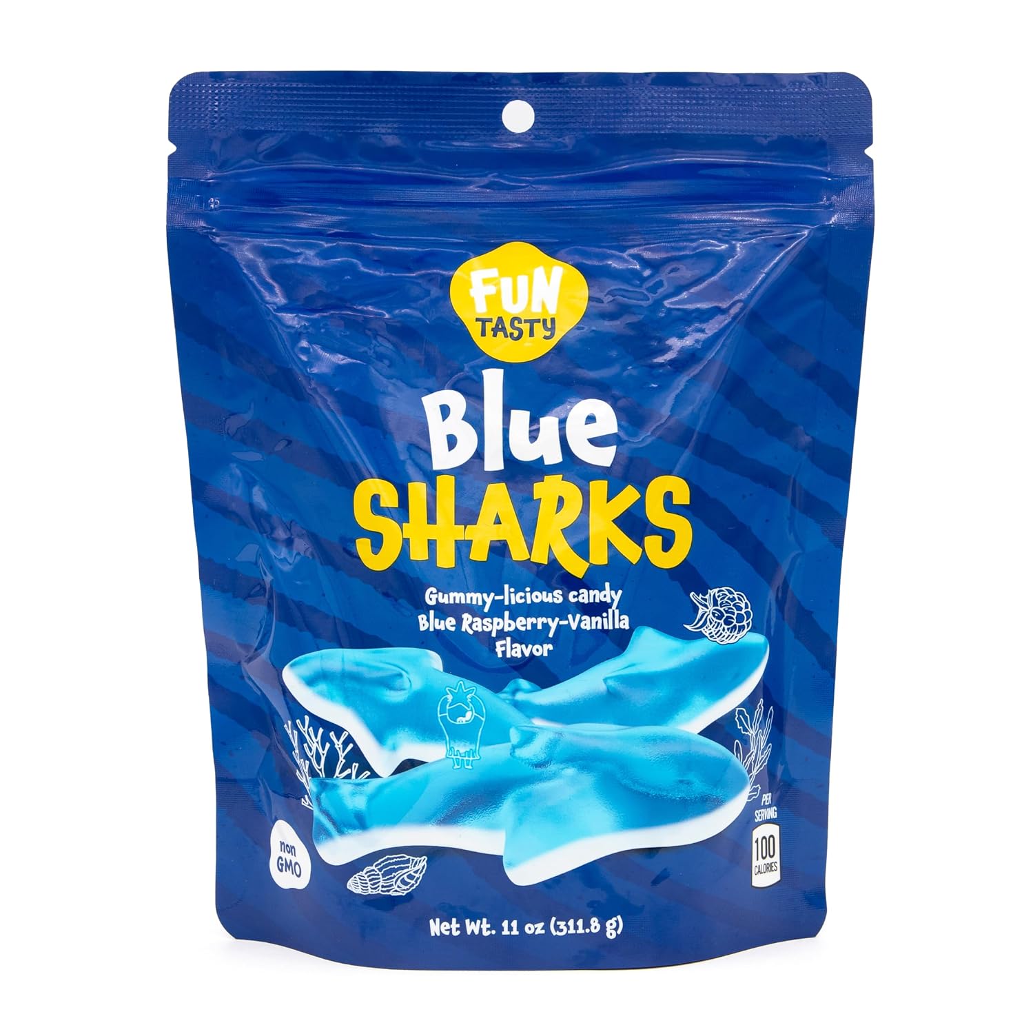 Thumbnail 6 de FUNTASTY Blue Shark Gummies, 11 oz Blue Raspberry Gummy Candy