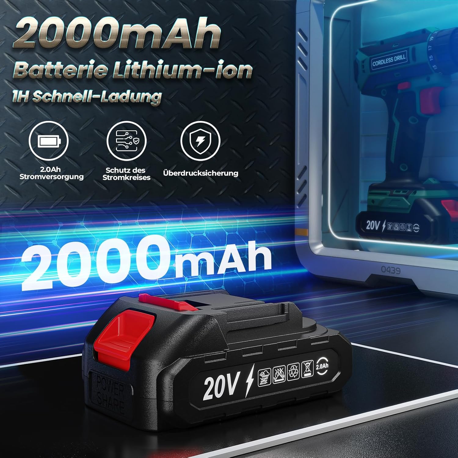 Thumbnail 4 de FAHEFANA Akkuschrauber 20V 42Nm 2000mAh