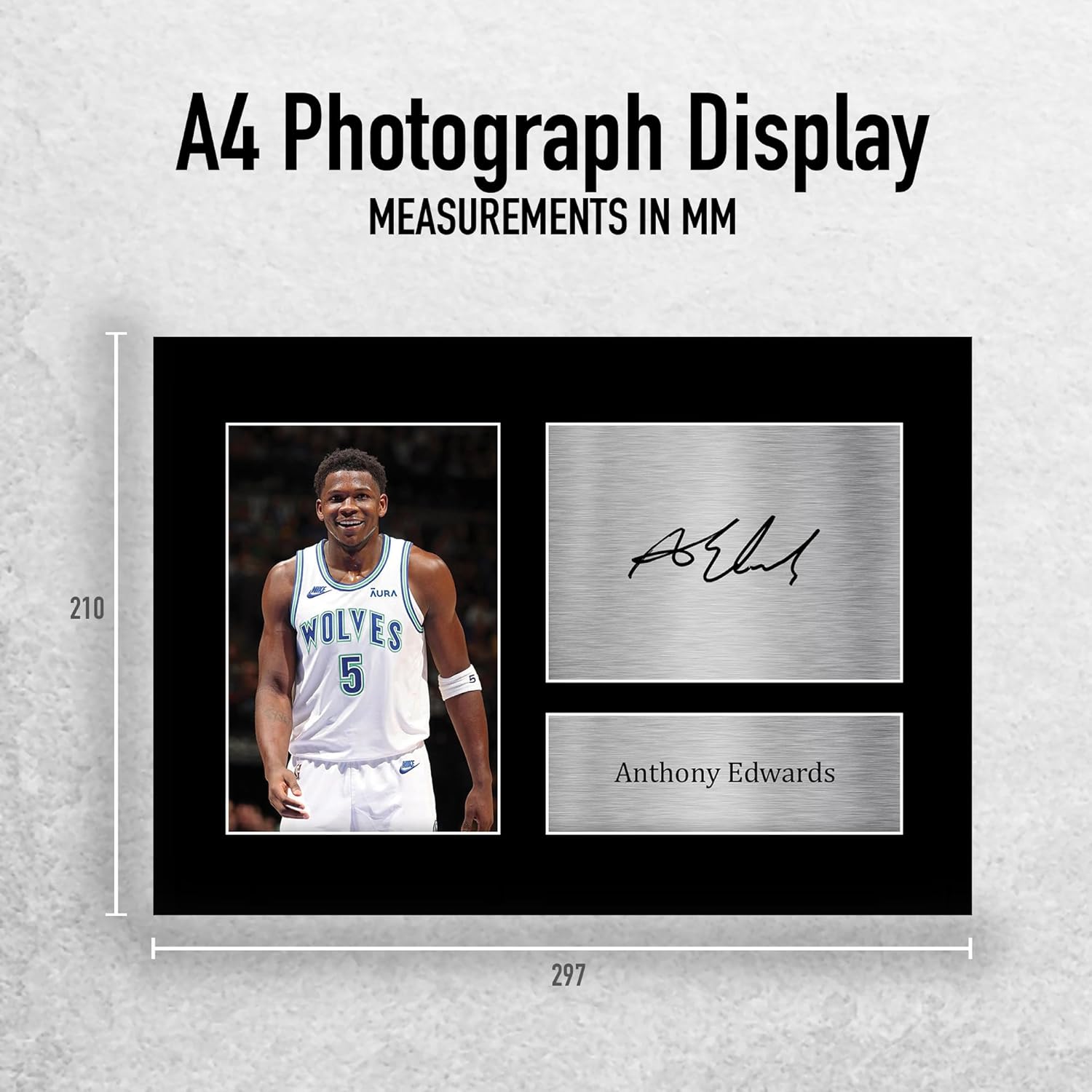 Thumbnail 1 de HWC Trading A4 Anthony Edwards Minnesota Timberwolves signed autograph picture for basketball memorabilia