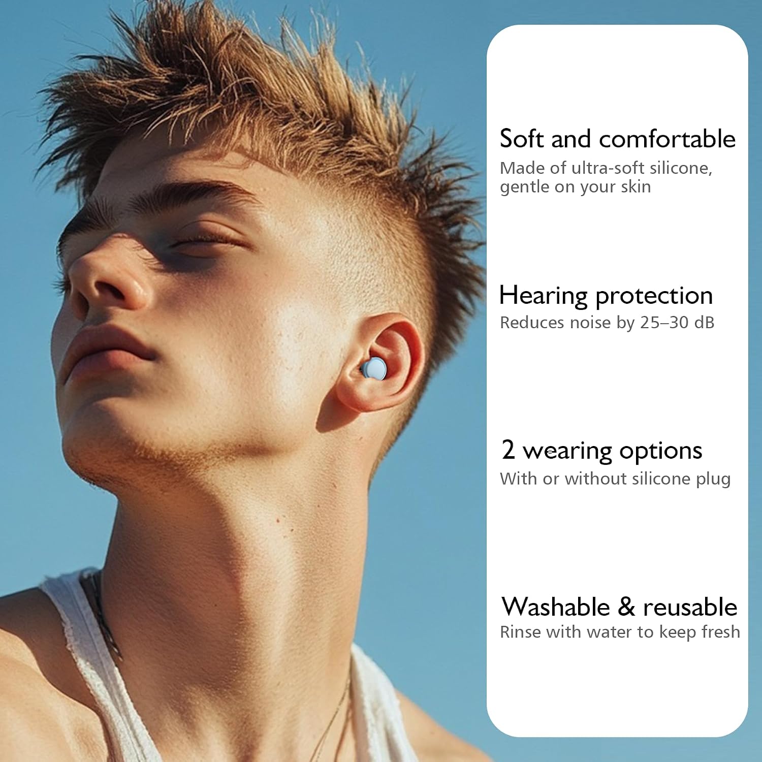 Detalle de JAYINE Ear plugs 25 dB for sleep