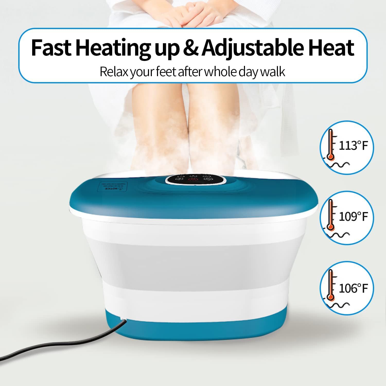 Detalle 2 de KNQZE Foot Spa and Massager with 16 rollers
