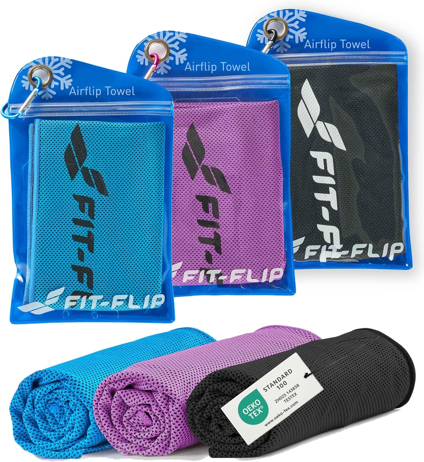 Detalle de Fit-Flip Kühltuch 3er Set für Sport