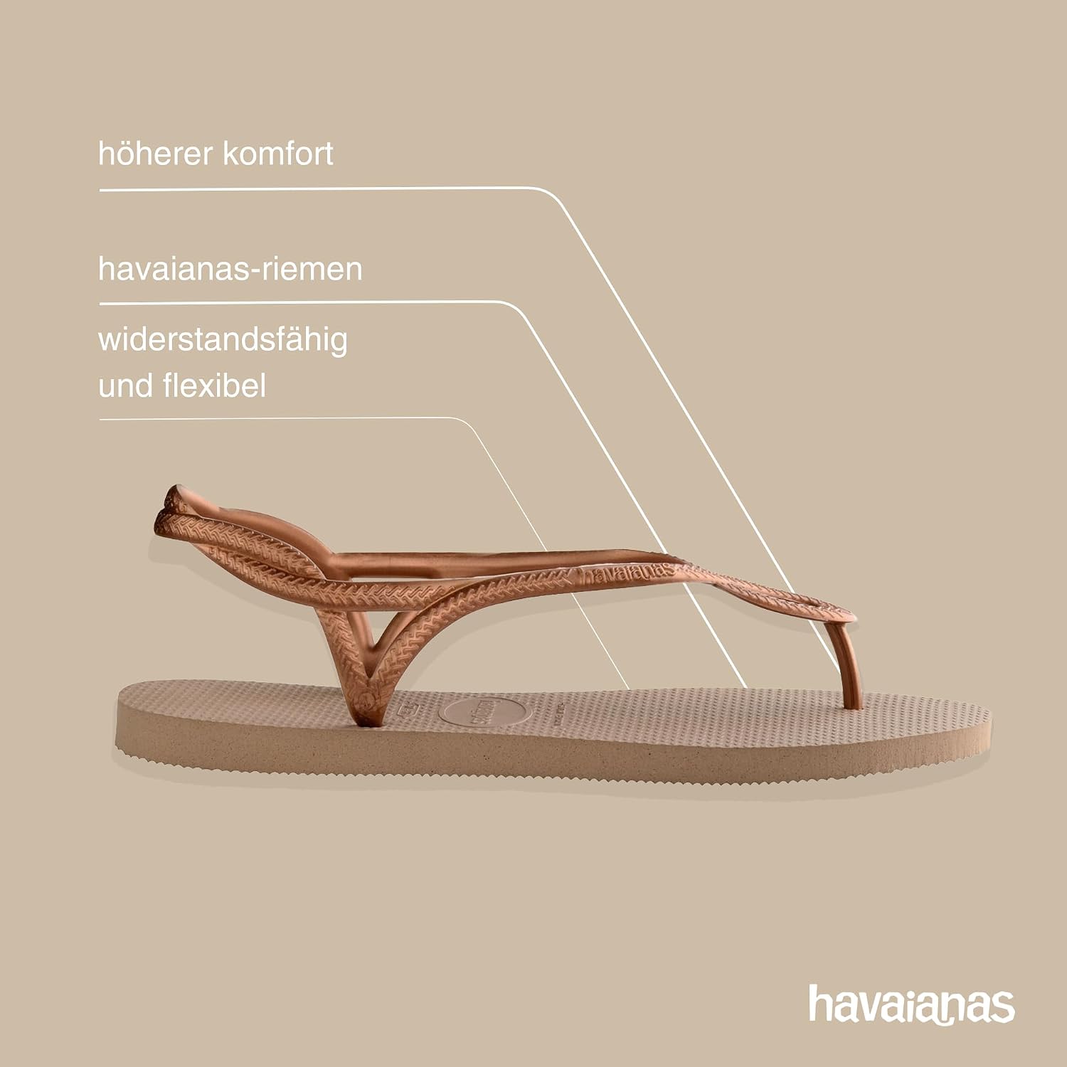 Detalle de Havaianas Top Zehensandalen Damen in Rosa – flache Gummi-Flipflops aus Synthetik