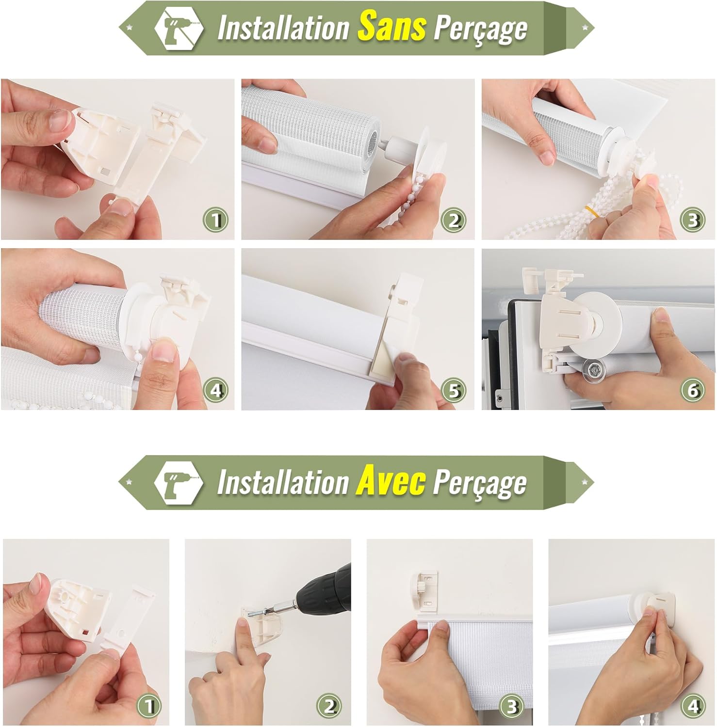 Thumbnail 5 de HOMEDEMO Store enrouleur jour nuit sans perçage 40×150 cm 🪟