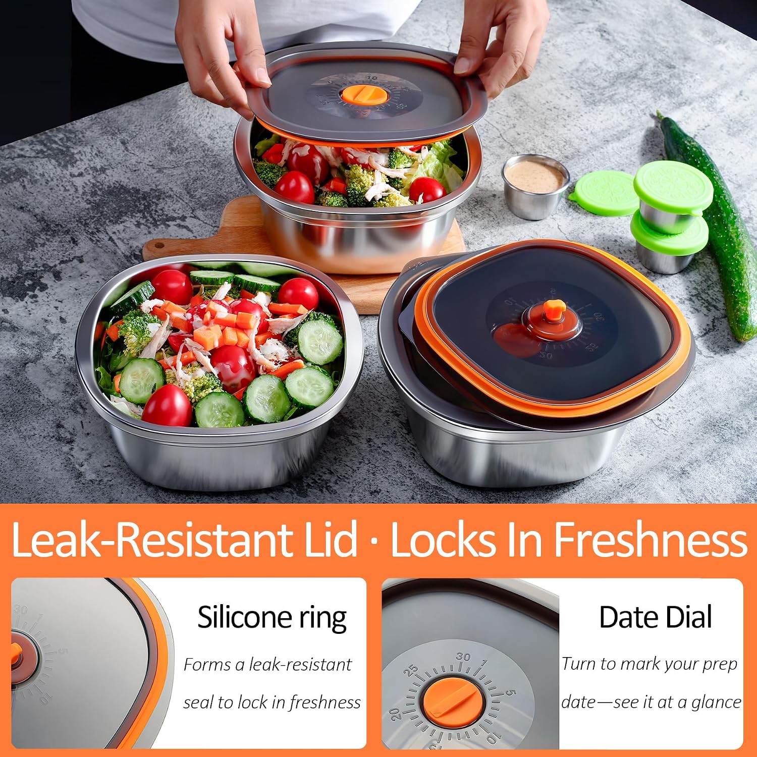 Detalle 1 de KTKUDY 3 Pack Salad Bowls 50 oz