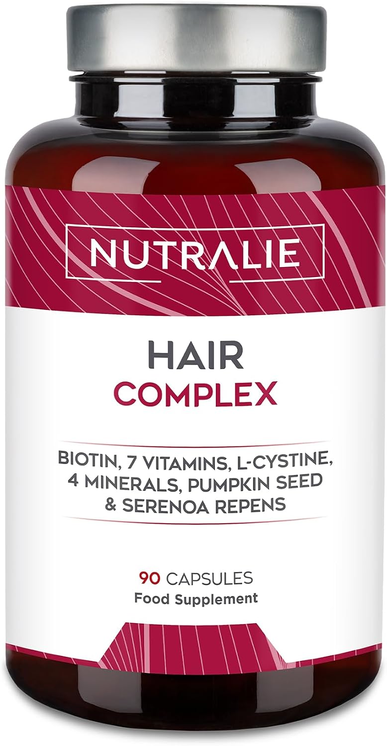 Detalle de NUTRALIE Hair Complex Supplement with Biotin and Zinc, 90 Vegetarian Capsules