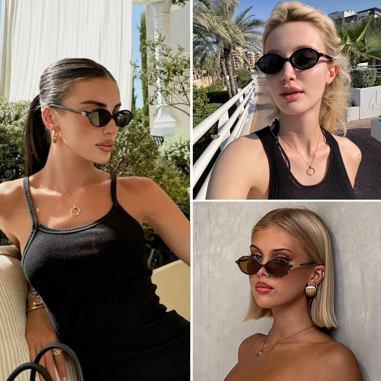 Thumbnail 3 de ViewJoy Retro Oval Sunglasses for Women: Vintage 90s Y2K Vibe, Lightweight UV400 Protection