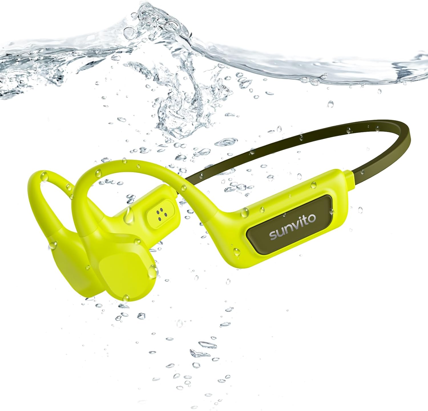 Detalle de sunvito Knochenschall-Kopfhörer Schwimmen – Bluetooth 5.4, IPX8, 8 GB Speicher, Open-Ear