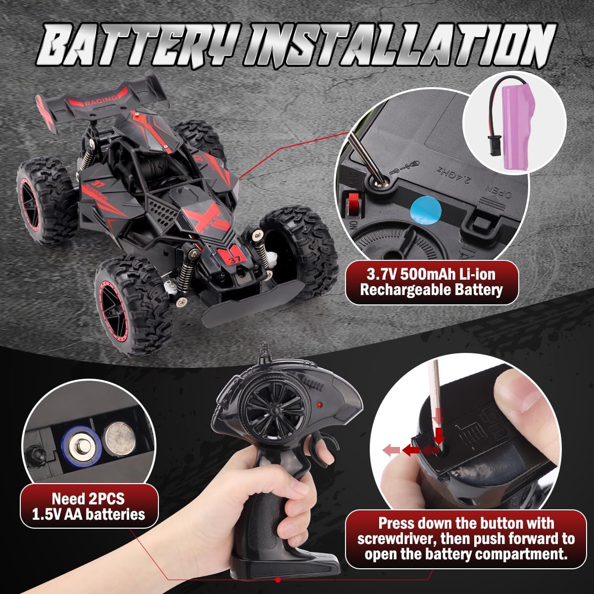 Thumbnail 5 de RUIDYA Kids RC Race Car 1:18 Off‑Road