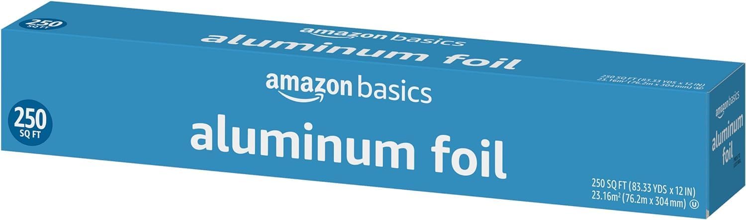 Detalle 2 de Amazon Basics Aluminum Foil for Everyday Use, 250 Sq Ft Roll