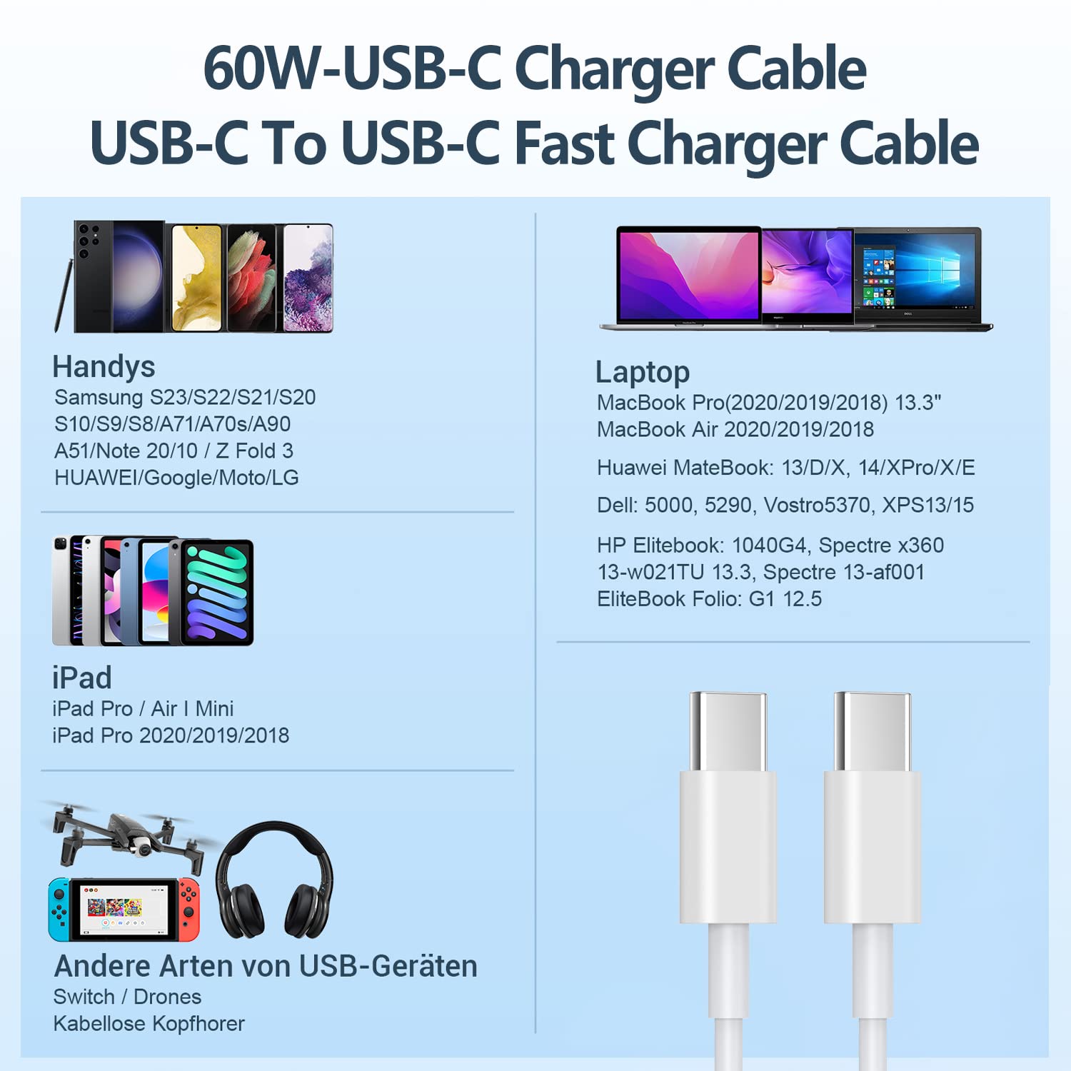 Thumbnail 6 de Apple iPhone 17/16/15 USB‑C 60W charging cable 2‑pack