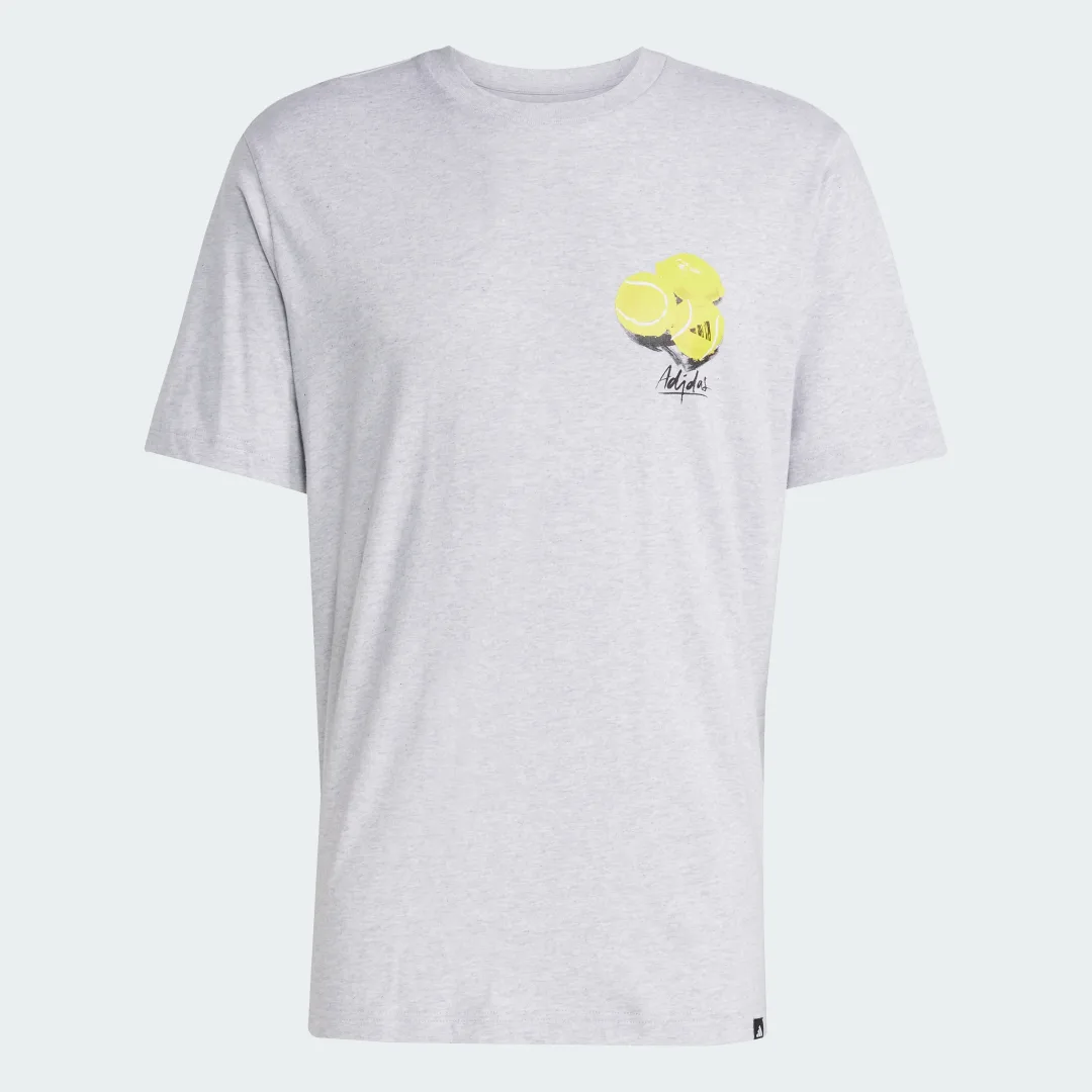Detalle de Camiseta Lounge Still Life Lemons Graphic de Adidas (gris)