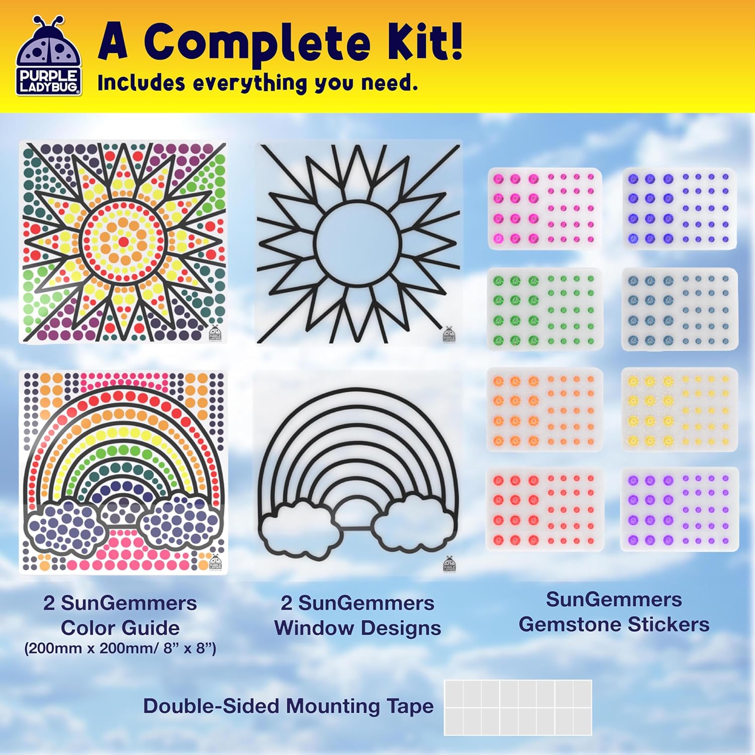 Thumbnail 3 de SunGemmers Window Gem Art Suncatcher Kits (Sun & Rainbow Templates) for Kids 4–10
